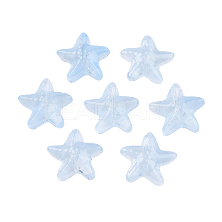 Transparent Spray Painted Glass Beads GLAA-N035-027-C02-1