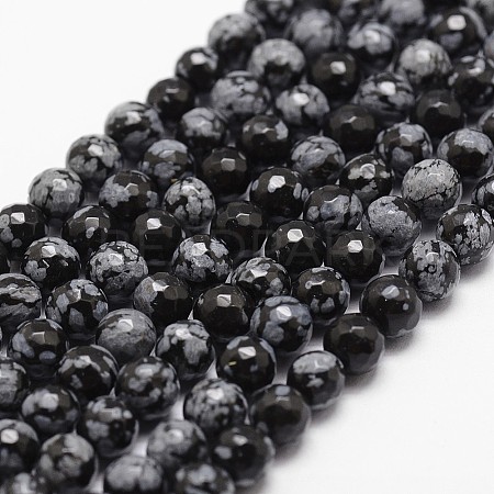 Natural Snowflake Obsidian Beads Strands G-G736-06-4mm-1