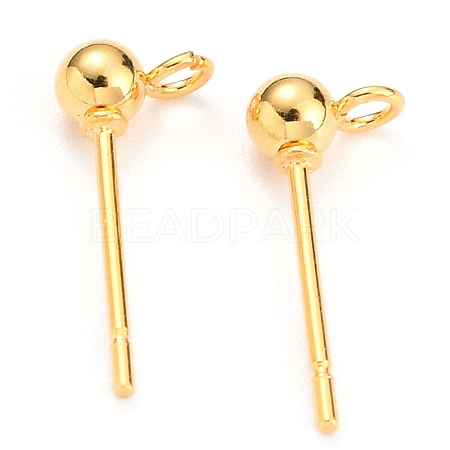 316L Surgical Stainless Steel Round Ball Stud Earring Post STAS-Z035-02G-H-1