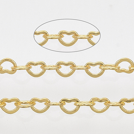 3.28 Feet Soldered Brass Heart Chains X-CHC-T008-03G-1