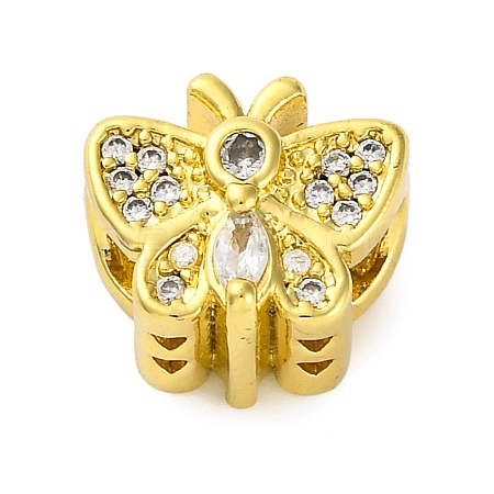 Rack Plating Brass Micro Pave Cubic Zirconia European Beads KK-Z081-14-1