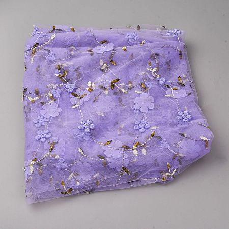 Polyester Embroidered Mesh Fabric DIY-WH0622-399-1
