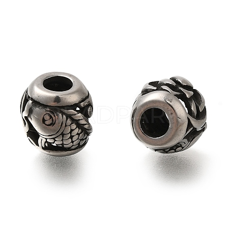 304 Stainless Steel European Beads STAS-D191-09E-AS-1