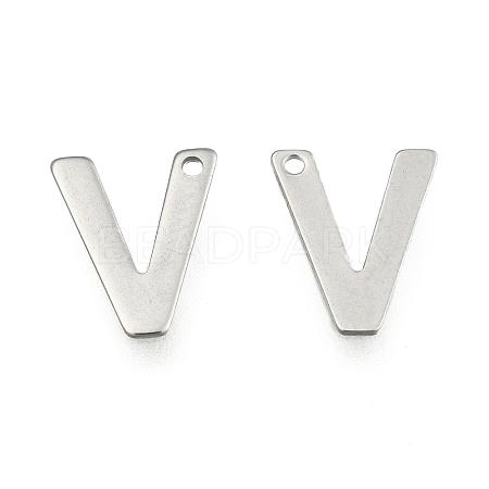 Tarnish Resistant 304 Stainless Steel Letter Charms LS-STAS-O072-V-1