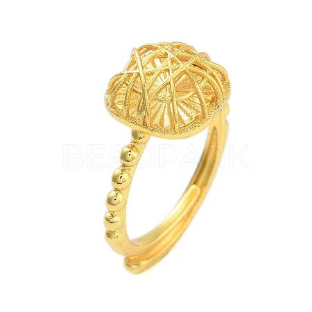 Square Brass Adjustable Rings for Women RJEW-L120-012G-1