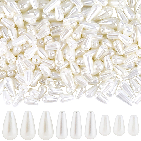 300Pcs 3 Styles ABS Plastic Imitation Pearl Beads KY-BM0001-01-1