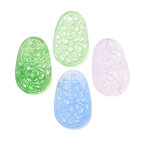 Dyed Natural Quartz Carved Pendants GG-CBA0022-11-1