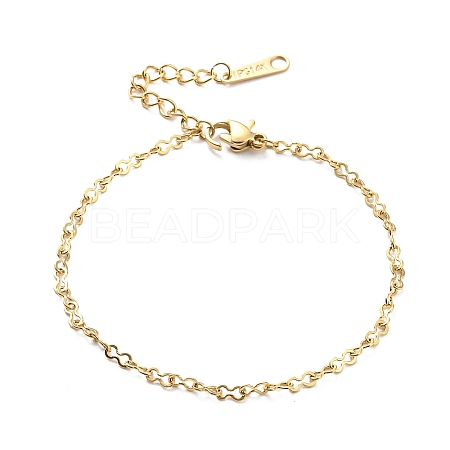 304 Stainless Steel Infinity Link Chain Bracelet for Women BJEW-B064-09G-1