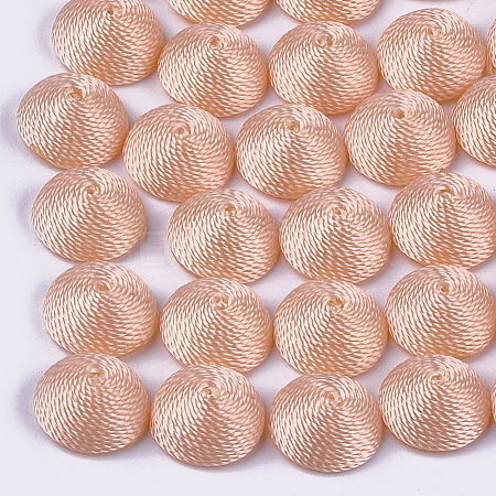 Polyester Thread Fabric Cabochons WOVE-T008-02A-03-1