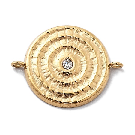 PVD Vacuum Plating 304 Stainless Steel Flat Round Vortex Connector Charms STAS-R130-23G-1