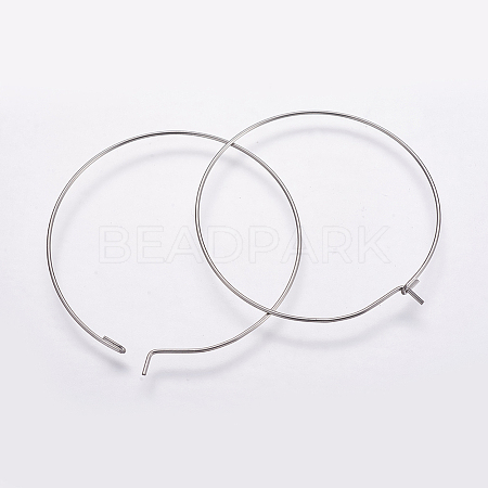 316 Surgical Stainless Steel Hoop Earrings Findings STAS-K146-039-50mm-0.8-1