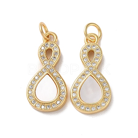 Brass Micro Pave Cubic Zirconia Pendants KK-B083-01G-1