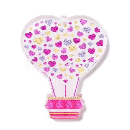 Valentine's Day Opaque Printed Acrylic Pendants for Earrings Making MACR-M037-01C-1