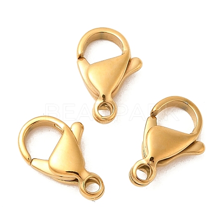 Ion Plating(IP) 304 Stainless Steel Lobster Claw Clasps STAS-AB12-G-01-1