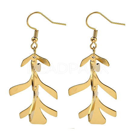 Ion Plating(IP) 304 Stainless Steel Earrings for Women EJEW-E304-12G-1