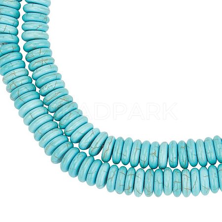 ARRICRAFT 2 Strands Synthetic Turquoise Beads Strands G-AR0005-31-1