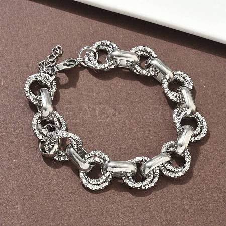 304 Stainless Steel Rolo Chain Bracelets for Women BJEW-S176-01P-B-1