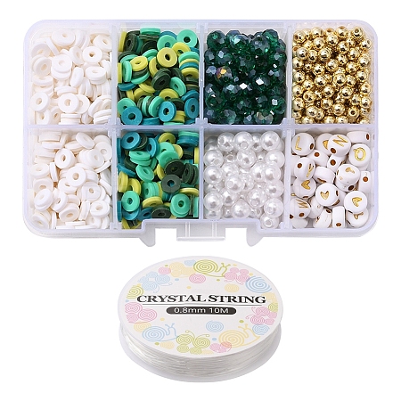DIY Letter & Imitation Pearl & Heishi Beads Bracelet Making Kit DIY-YW0005-23A-1