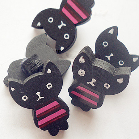 Painted  Shank Button Shaped in Cat NNA0ZA3-1