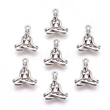 Tibetan Style Alloy Pendants X-TIBEP-A36593-AS-RS-1