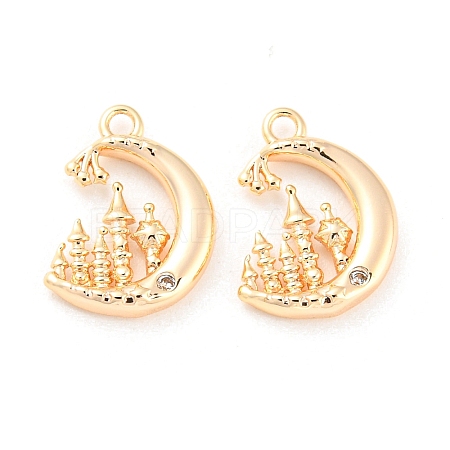 Brass Micro Pave Cubic Zirconia Pendants KK-E090-20G-1