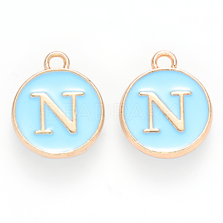 Golden Plated Alloy Enamel Charms ENAM-S118-04N-1
