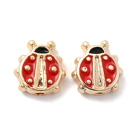 Brass Enamel Beads KK-A277-18G-1