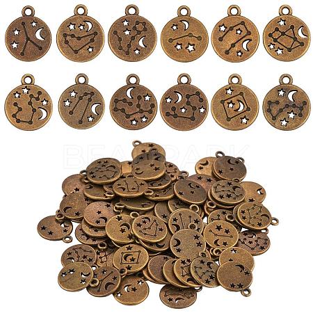 84 Pieces Zodiac Sign Charm Pendants 12 Constellation Charm Pendant Alloy Charm for Jewelry Necklace Earring Making Crafts JX557C-1