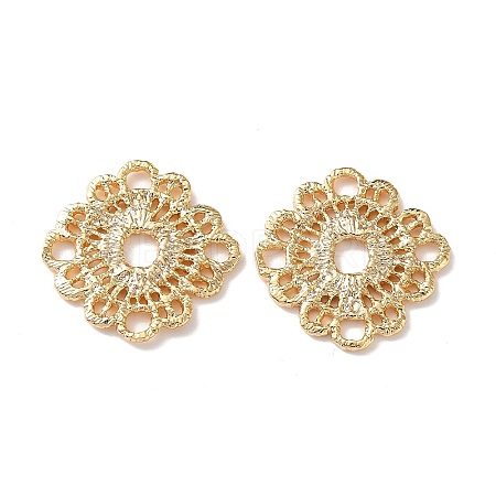 Brass Hollow Flower Multi-Strand Links KK-Z164-01G-1