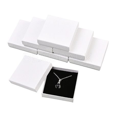 6Pcs Square Cardboard Necklace Box CBOX-YW0001-05E-1