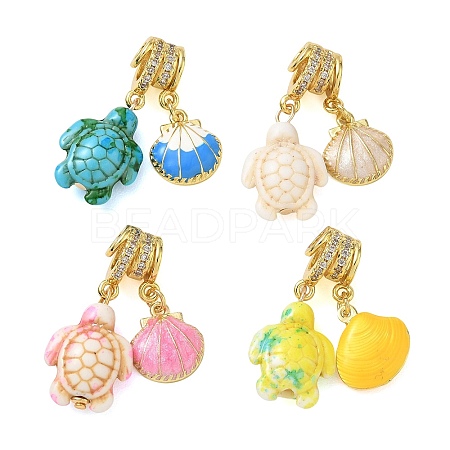 Brass Micro Pave Clear Cubic Zirconia Pendants KK-CBA74BF-13G-1