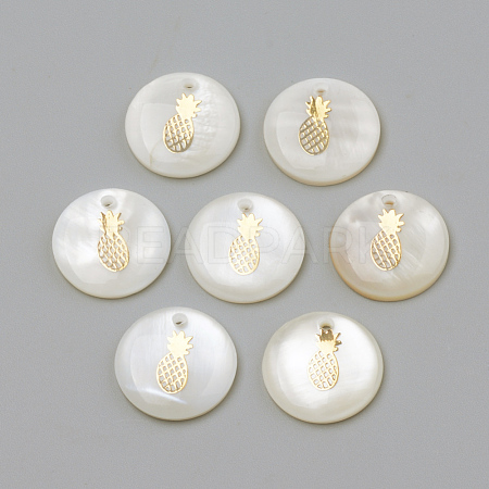 Freshwater Shell Pendants X-SHEL-Q010-009G-1