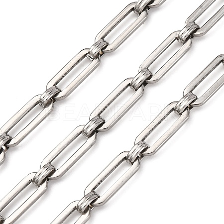 304 Stainless Steel Rectangle Link Chains CHS-S012-26P-B-1