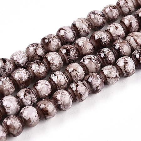 Baking Paint Glass Beads Strands DGLA-N003-6mm-A05-1