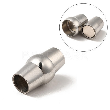 304 Stainless Steel Magnetic Clasps with Glue-in Ends STAS-K006-09C-5mm-1
