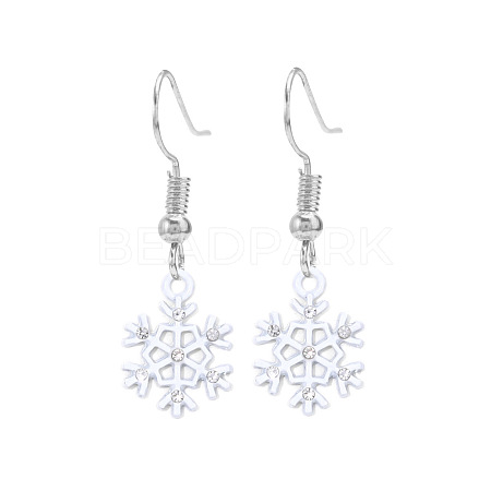 Snowflake Alloy Enamel Dangle Earrings FS-WGD9918-17-1