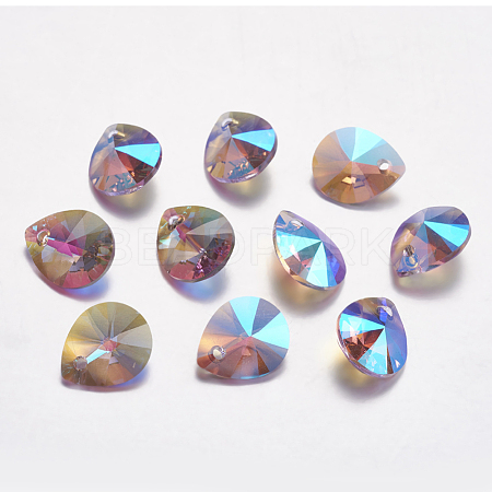 Faceted Glass Rhinestone Pendants RGLA-F053-B-371PS-1