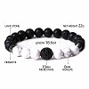 Natural Howlite & Lava Rock & Cubic Zirconia Round Beads Stretch Bracelets for Men Women Round Beads Stretch Bracelets for Men Women FF8165-7-1