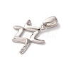 925 Sterling Silver Micro Pave Clear Cubic Zirconia Pendants STER-H117-01P-11-2