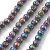 Electroplated Natural Lava Rock Beads Strands G-A251-B01-01I-2