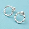 304 Stainless Steel Hollow Ring Stud Earrings for Woman EJEW-N907-003S-2