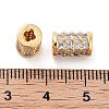 Column Brass Micro Pave Clear Cubic Zirconia Beads KK-S394-05F-3