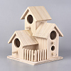 Unfinished Natural Wood Hanging Villa Bird House HJEW-WH0006-15-2