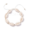 Natural Cowrie Shell Braided Bead Bracelet for Women BJEW-TA00044-01-1