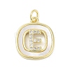 Rack Plating Brass Micro Pave Clear Cubic Zirconia Pendants KK-E102-33G-E-1