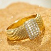 Brass Micro Pave Clear Cubic Zirconia Finger Rings FS-WGEE21A-03-3