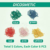 DICOSMETIC 50Pcs 5 Colors Spray Painted 201 Stainless Steel Connector Charms STAS-DC0007-98-5