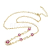 Brass Pave Cubic Zirconia Flower Pendant Necklaces NJEW-C121-04A-01G-4