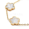 Flower Shell Link Chain Bracelets BJEW-K247-01G-06-2