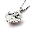 Alloy Bat with Plastic Dragon Eye Pendant Necklace NJEW-B084-02B-3